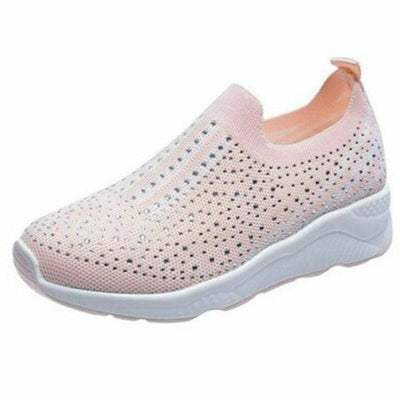 Symphony - Damen Freizeit Strass Slip-On Schuhe