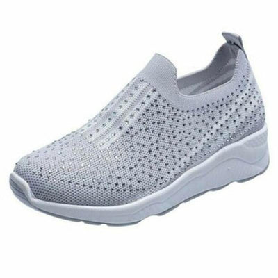 Symphony - Damen Freizeit Strass Slip-On Schuhe