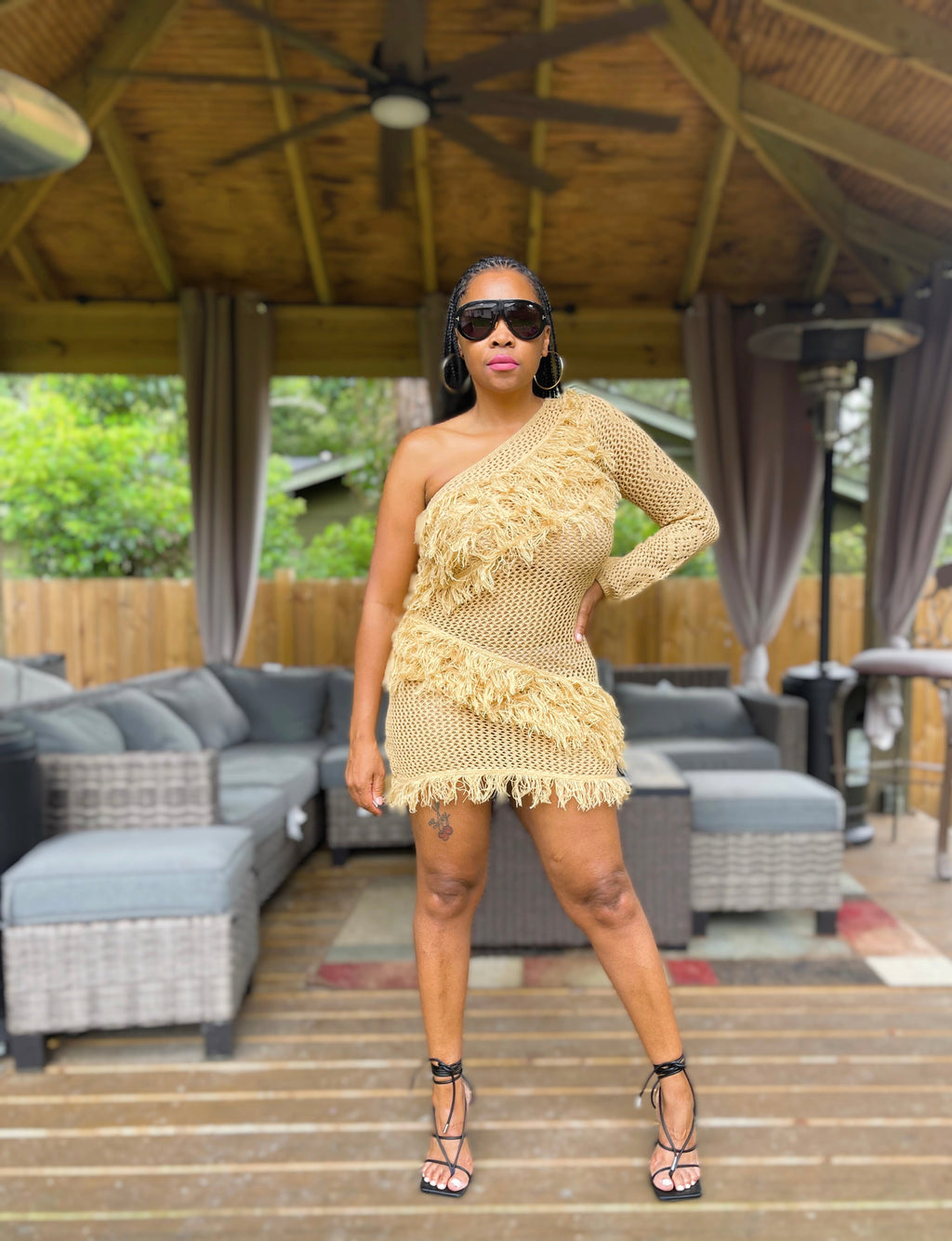 Shake It Shingle Tan Dress