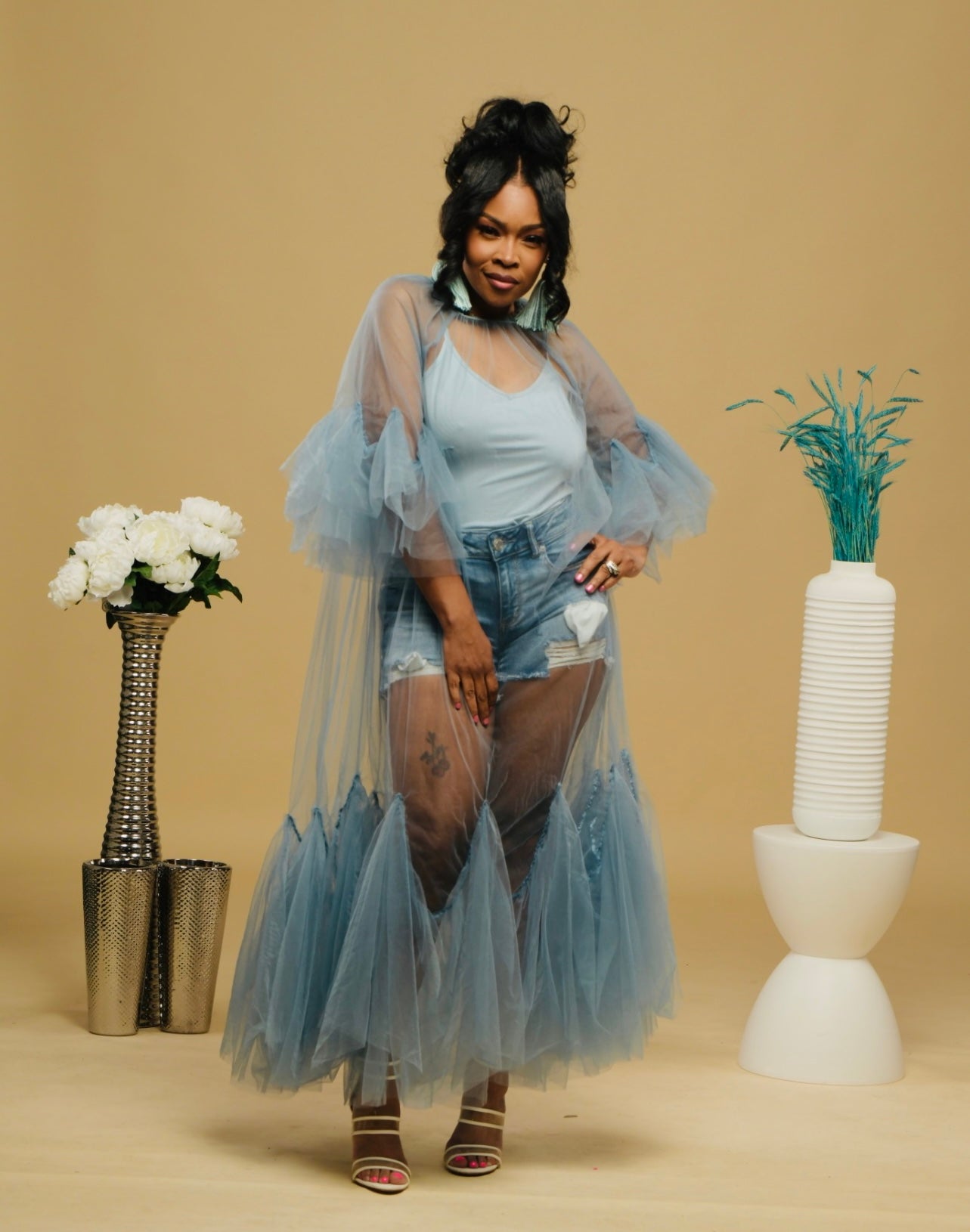 Tulle in Pretty Sheer Dress